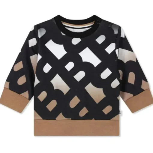 Hugo Boss Baby - Moletom Allover B Monogram, Preto/Bege