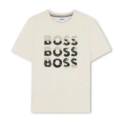 Hugo Boss Baby - Multi Logo Short Sleeve Tshirt White & Beige