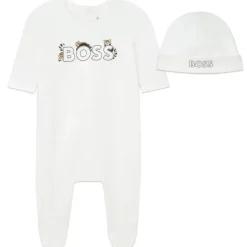 Hugo Boss Baby - Pijama e gorro Boss Boys, branco