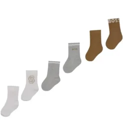 Hugo Boss Baby - 3Pk Beige & White Socks