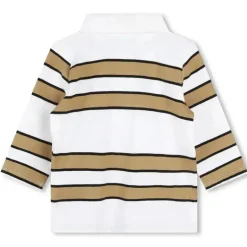 Hugo Boss Baby - Polo de manga comprida listrada, branca