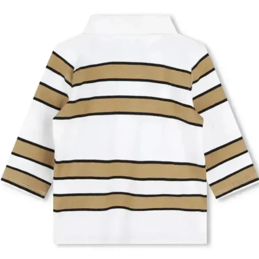 Hugo Boss Baby - Polo de manga comprida listrada, branca