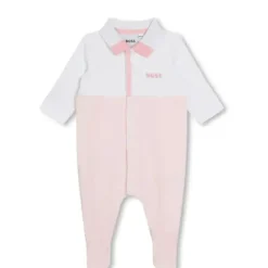 Hugo Boss Baby - Polo Footie Girl, Branco E Rosa Claro