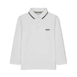 Hugo Boss Baby - Polo Piquet Manga Longa, Branco