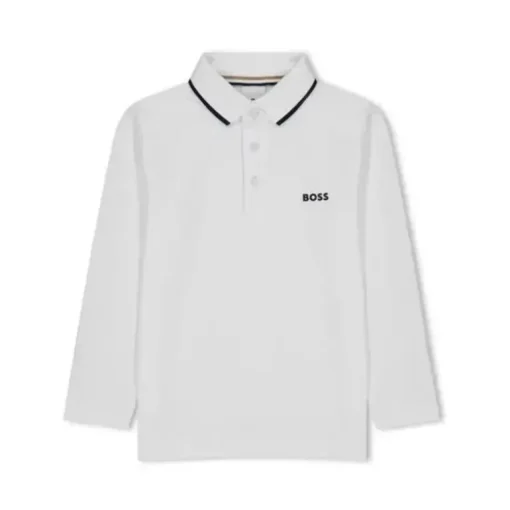 Hugo Boss Baby - Polo Piquet Manga Longa, Branco