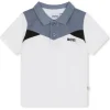 Hugo Boss Baby - Polo piquet manga curta colorblock, branco/azul