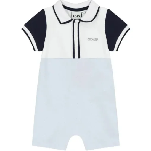 Hugo Boss Baby - Polo Pique Overall Pale Blue