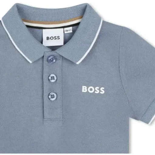 Hugo Boss Baby - Polo Piquet Manga Curta, Azul