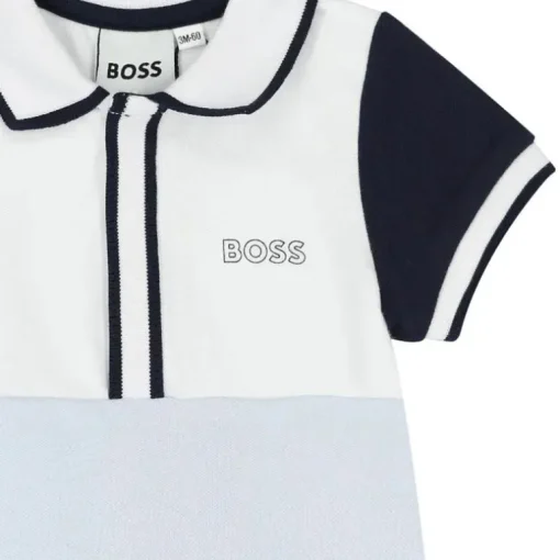 Hugo Boss Baby - Polo Pique Overall Pale Blue
