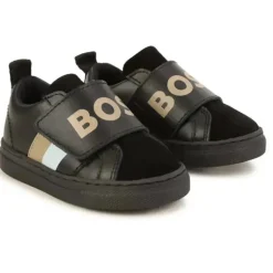 Hugo Boss Baby - Sapatilhas pretas com logotipo de velcro para meninos