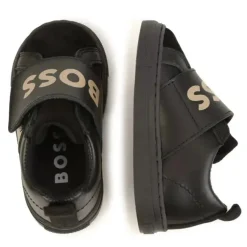 Hugo Boss Baby - Sapatilhas pretas com logotipo de velcro para meninos