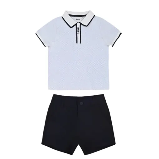 Hugo Boss Baby - Set Polo + Shorts Set, Pale Blue