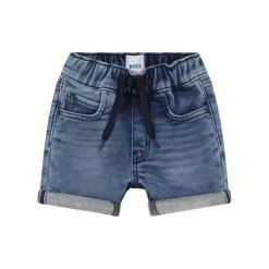 Hugo Boss Baby - Short jeans com efeito bigode, pedra dupla