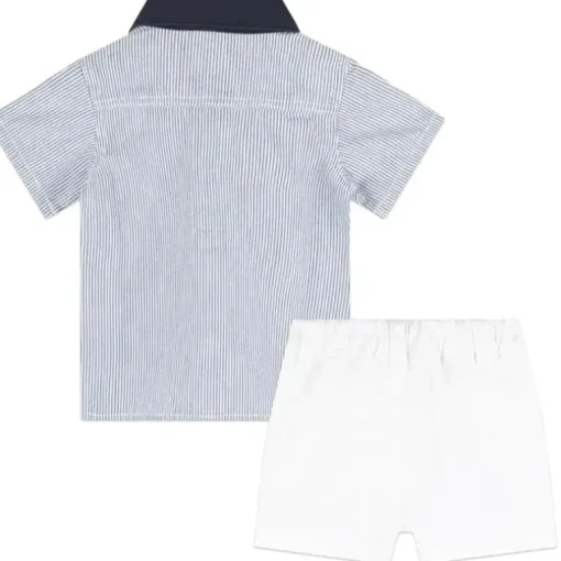 Hugo Boss Baby - Shorts e top de sarja de algodão, branco/azul
