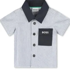 Hugo Boss Baby - Shorts e top de sarja de algodão, branco/azul