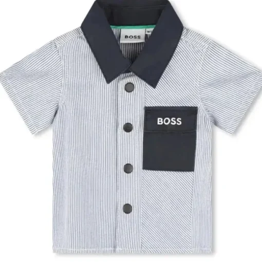 Hugo Boss Baby - Shorts e top de sarja de algodão, branco/azul