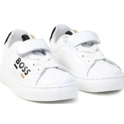 Hugo Boss Baby - Tênis Com Cadarço Elástico E Gancho, Branco