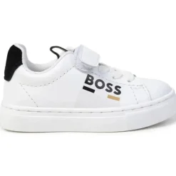 Hugo Boss Baby - Tênis Com Cadarço Elástico E Gancho, Branco