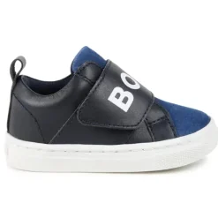 Hugo Boss Baby - Tênis Com Logotipo Elástico, Azul Marinho