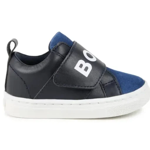 Hugo Boss Baby - Tênis Com Logotipo Elástico, Azul Marinho