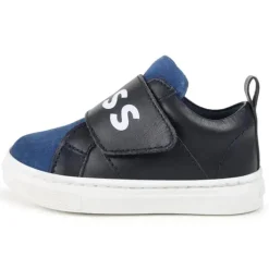 Hugo Boss Baby - Tênis Com Logotipo Elástico, Azul Marinho