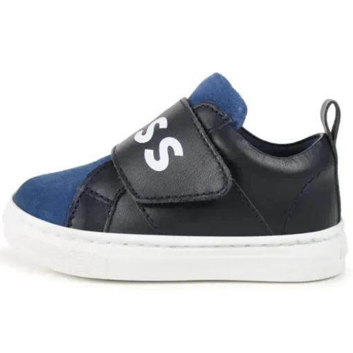 Hugo Boss Baby - Tênis Com Logotipo Elástico, Azul Marinho