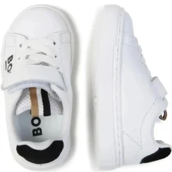 Hugo Boss Baby - Tênis Com Cadarço Elástico E Gancho, Branco