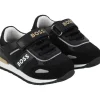 Hugo Boss Baby - Tênis de couro para menino, preto