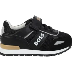 Hugo Boss Baby - Tênis de couro para menino, preto