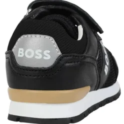 Hugo Boss Baby - Tênis de couro para menino, preto