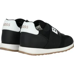 Hugo Boss Baby - Tênis em couro e malha com logotipo elástico