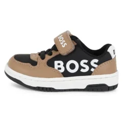 Hugo Boss Baby - Tênis em Mix Material, Preto/Bege