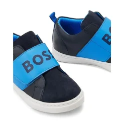 Hugo Boss Baby - Tênis masculino com logotipo de velcro marinho