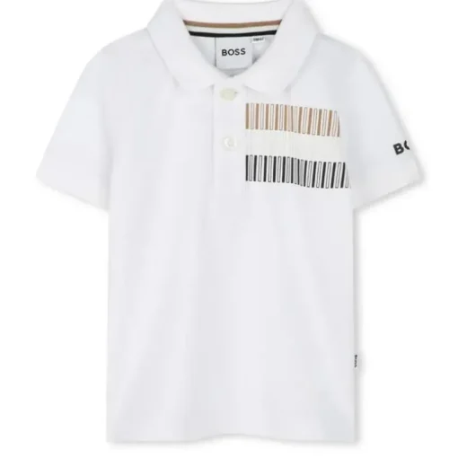 Hugo Boss Baby - Tricolor Short Sleeve Polo White
