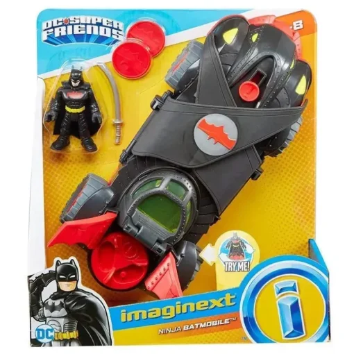 Imaginext DC Super Friends, Ninja Armor Batmobile, Preto/Vermelho