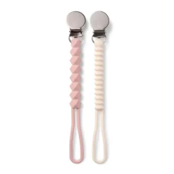 Infantino - All-In-One Pacigrip Silicone Holder 2Pk, Dusty Rose