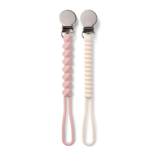 Infantino - All-In-One Pacigrip Silicone Holder 2Pk, Dusty Rose