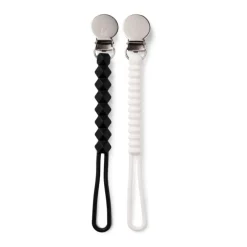 Infantino - All-In-One Pacigrip Silicone Holder 2Pk, Black/White