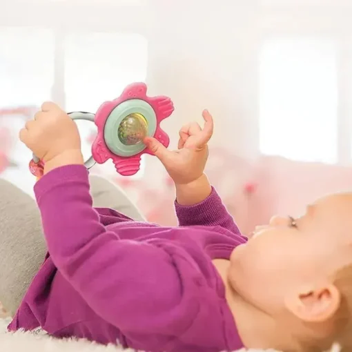 Infantino - chocalho de flor goma Spin &amp; Teethe