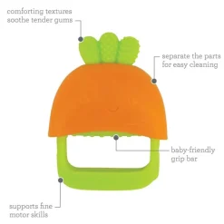 Infantino - Handy Dandy Teething Miitt, Carrot