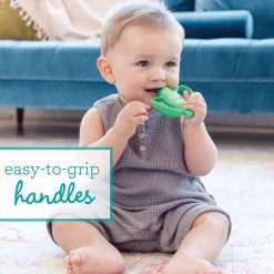 Infantino - Lil' Nibbles Textured Silicone Teether, Peas