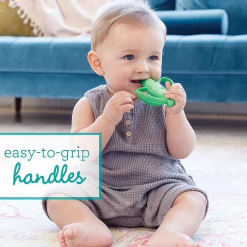 Infantino - Lil' Nibbles Textured Silicone Teether, Peas