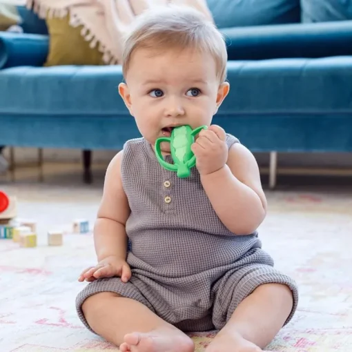 Infantino - Lil' Nibbles Textured Silicone Teether, Peas