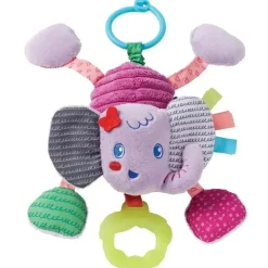 Infantino - Pull &amp; Shake Jittery Pal - Elefante Roxo - Brinquedo de bebê