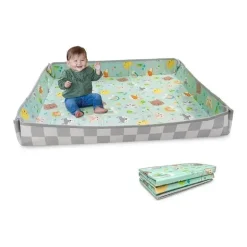 Infantino - Tapete de espuma macia dobrável Wee Wild Ones