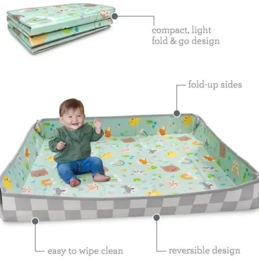 Infantino - Tapete de espuma macia dobrável Wee Wild Ones