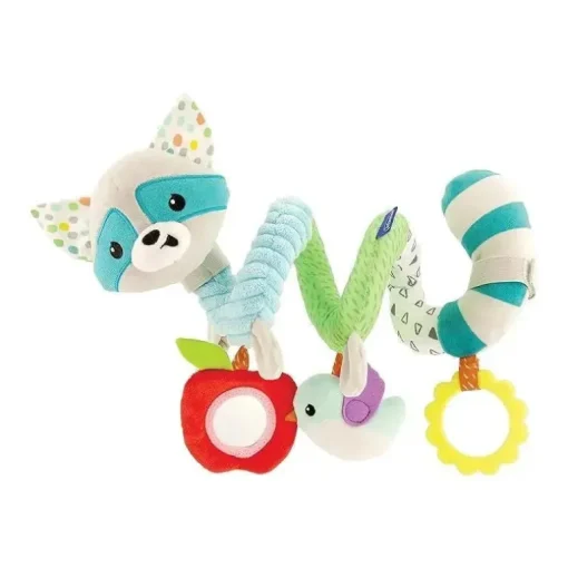 Infantino - Wee Wild Ones - Brinquedo de atividade em espiral, guaxinim