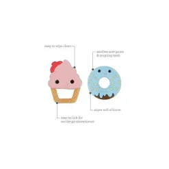 Infantino - Wee Wild Ones - Mordedores de silicone Sweet Tooth, sorvete/rosquinha