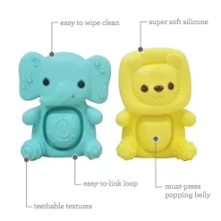 Infantino - Wee Wild Ones - Teethimal Pop Pals, Elefante/Leão