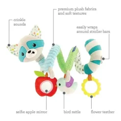 Infantino - Wee Wild Ones - Brinquedo de atividade em espiral, guaxinim